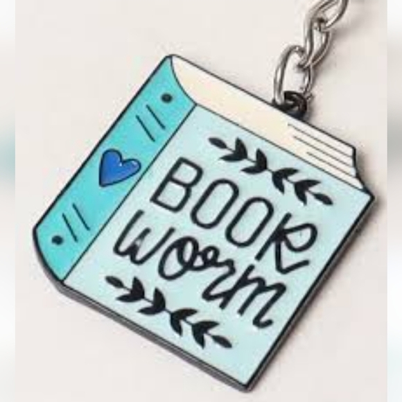 NEW! "Bookworm" w/ Tassel Keychain/Purse 🎒👜 Charm ~ Book Lover Reader Gift 📖 - Picture 2 of 5